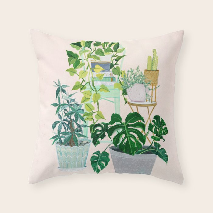 House plants Throw Pillow Gallery Image 6