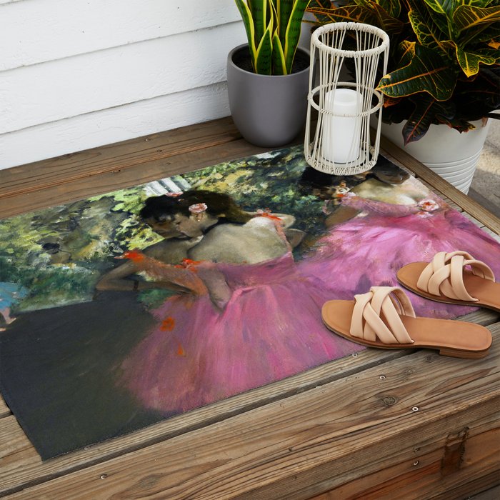 Edgar Degas Dancers in Pink Outdoor Rug Gallery Image 2