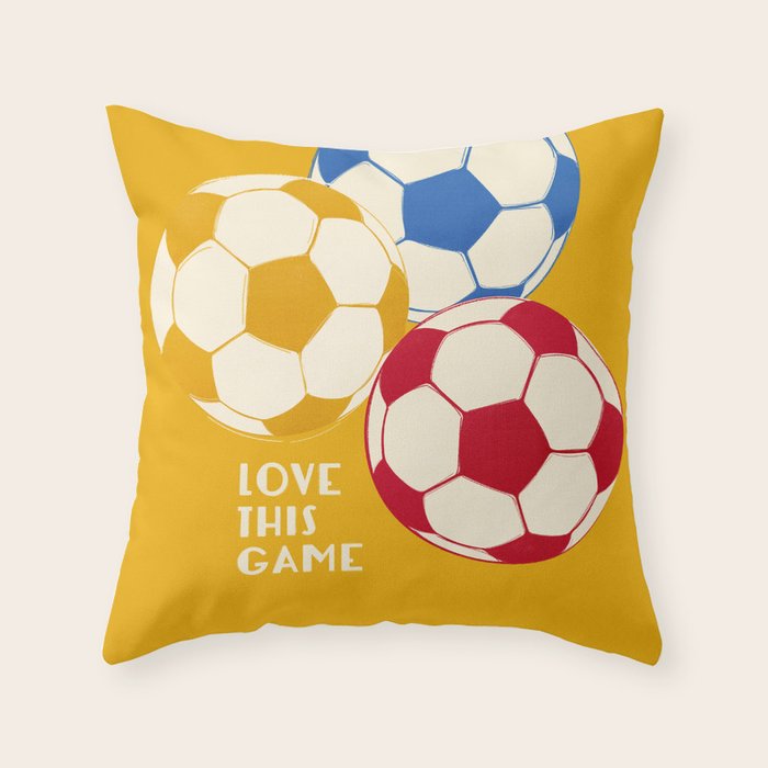 Love This Game - Football Illustration Throw Pillow Gallery Image 1