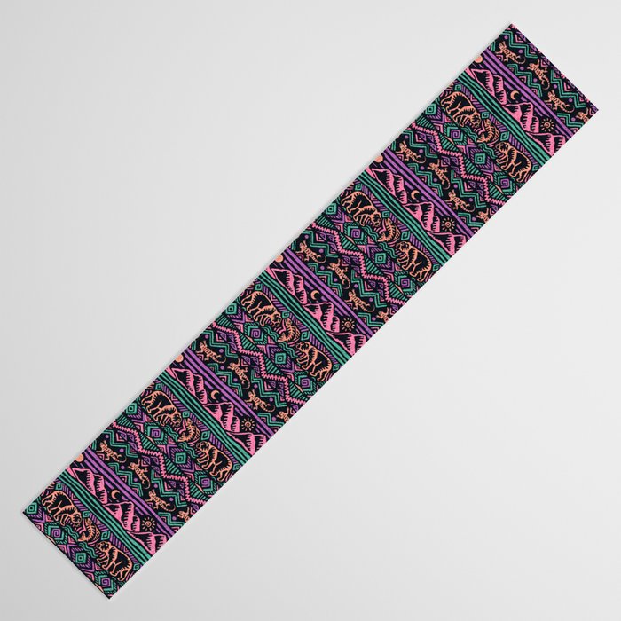 Mangatsika Mountain Stripe - Peach, Teal, Purple Table Runner Gallery Image 3