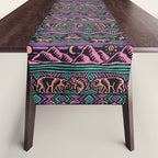 Mangatsika Mountain Stripe - Peach, Teal, Purple Table Runner Gallery Image 1