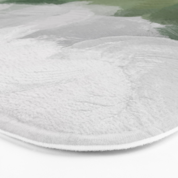 Green Mountain - Valley Hills Gray Sky Grass Plants Abstract Nature Painting Art Print Wall Decor Bath Mat Gallery Image 3