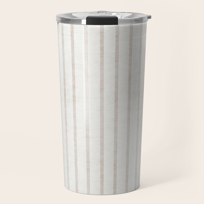AEGEAN WIDE SPACED TICKING JUTE Travel Mug Gallery Image 1