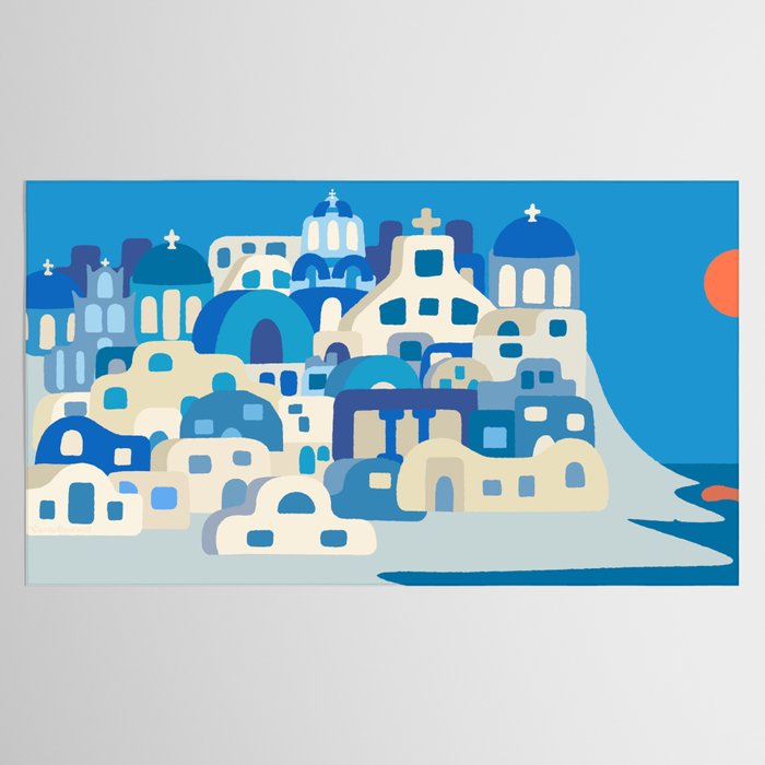 Sunny Santorini Tablecloth Gallery Image 2