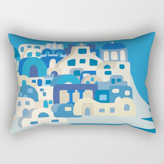 Sunny Santorini Rectangular Pillow Gallery Image 1