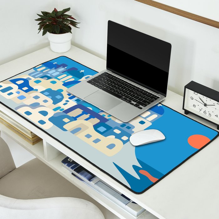 Sunny Santorini Desk Mat Gallery Image 2