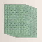 Mid Century Modern Woven Link Pattern in Green Wrapping Paper Gallery Image 3