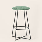 Mid Century Modern Woven Link Pattern in Green Stool Gallery Image 1