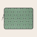 Mid Century Modern Woven Link Pattern in Green Laptop Sleeve Gallery Image 1
