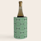Mid Century Modern Woven Link Pattern in Green Wine Chiller Gallery Image 3