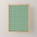 Mid Century Modern Woven Link Pattern in Green Mini Art Print Gallery Image 1