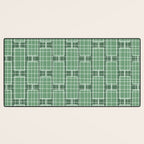 Mid Century Modern Woven Link Pattern in Green Desk Mat Gallery Image 3