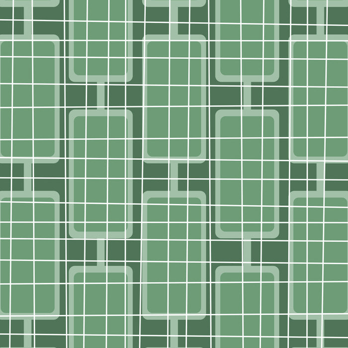 Mid Century Modern Woven Link Pattern in Green Coffee Mug Gallery Image 2