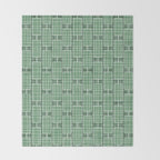 Mid Century Modern Woven Link Pattern in Green Throw Blanket Gallery Image 2