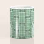 Mid Century Modern Woven Link Pattern in Green Coffee Mug Gallery Image 4
