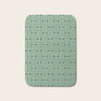 Mid Century Modern Woven Link Pattern in Green Bath Mat Gallery Image 1