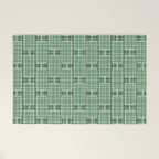 Mid Century Modern Woven Link Pattern in Green Welcome Mat Gallery Image 1