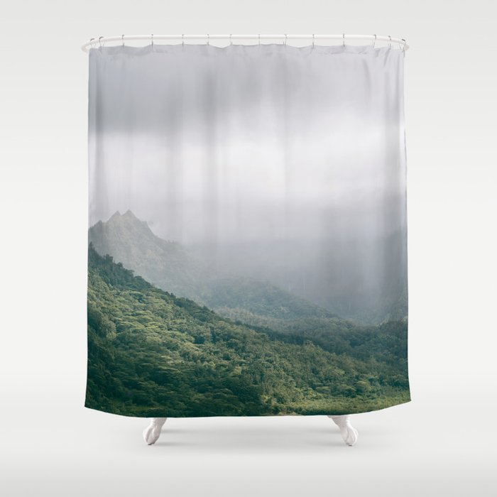 Hanalei Taro Fields - Hawaii Tropical Nature, Landscape Photography Shower Curtain Gallery Image 1
