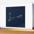 Pisces Zodiac Star Constellation Line Art Dark Blue Wall Mural Gallery Image 2