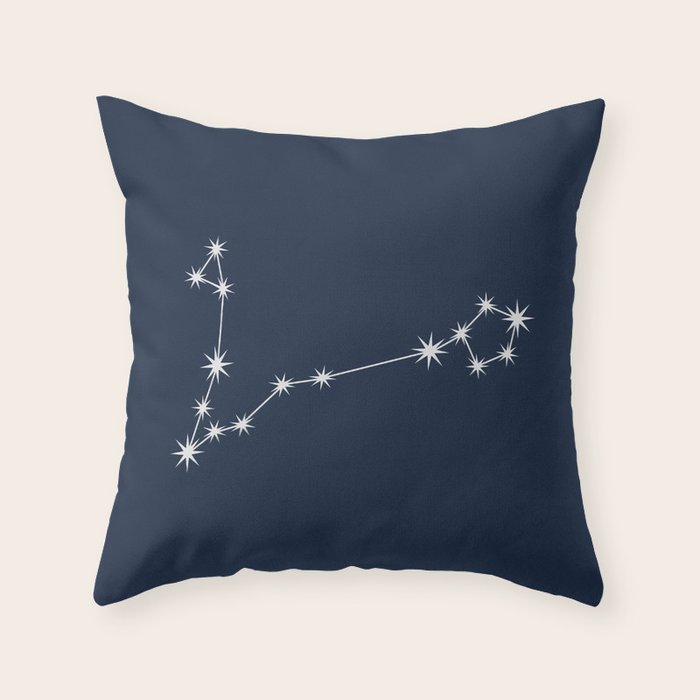 Pisces Zodiac Star Constellation Line Art Dark Blue Throw Pillow Gallery Image 6