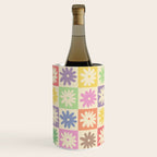 Colorful Flower Checkered Pattern Wine Chiller Gallery Image 1