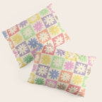 Colorful Flower Checkered Pattern Pillow Sham Gallery Image 3