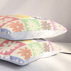 Colorful Flower Checkered Pattern Pillow Sham Gallery Image 3