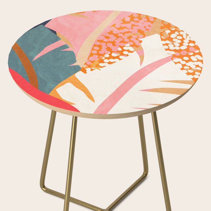 Abstract Boho Tropical Foliage 1 Side Table Gallery Image 2