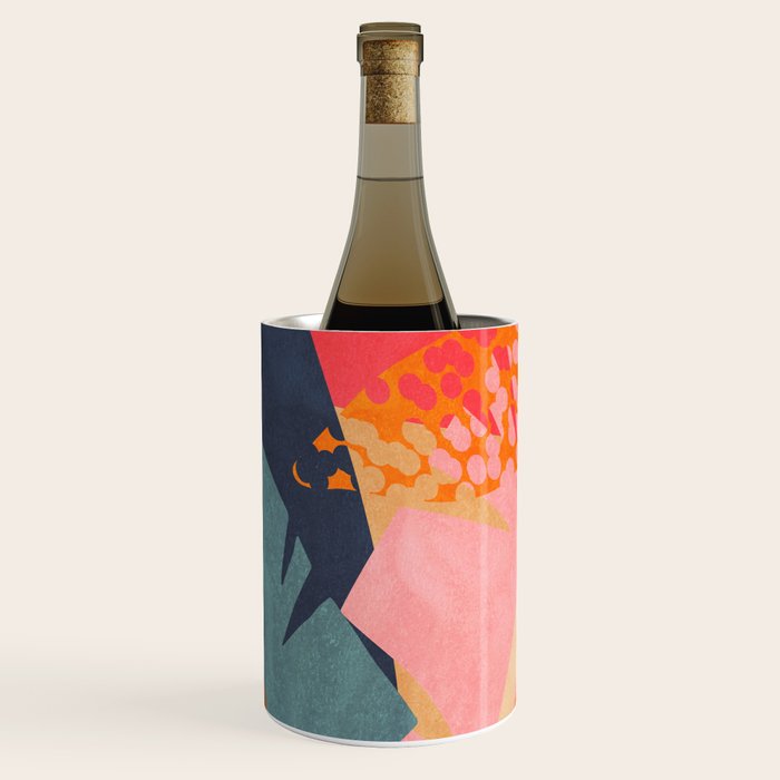 Abstract Boho Tropical Foliage 1 Wine Chiller Gallery Image 2