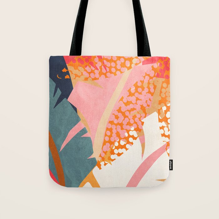 Abstract Boho Tropical Foliage 1 Tote Bag Gallery Image 1