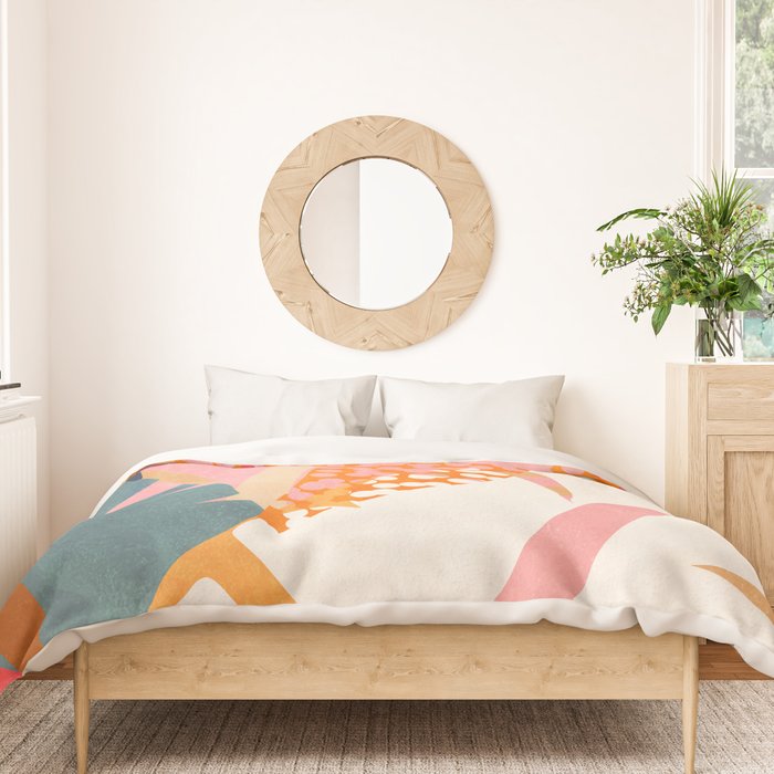 Abstract Boho Tropical Foliage 1 Duvet Cover Gallery Image 3