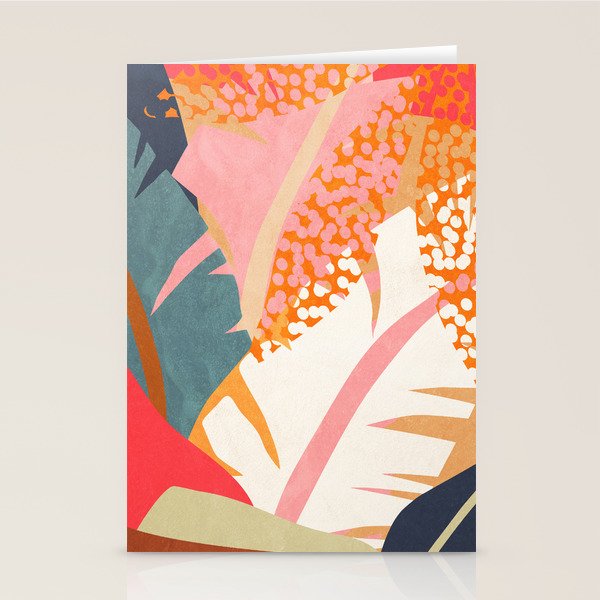 Abstract Boho Tropical Foliage 1 Stationery Card Gallery Image 1