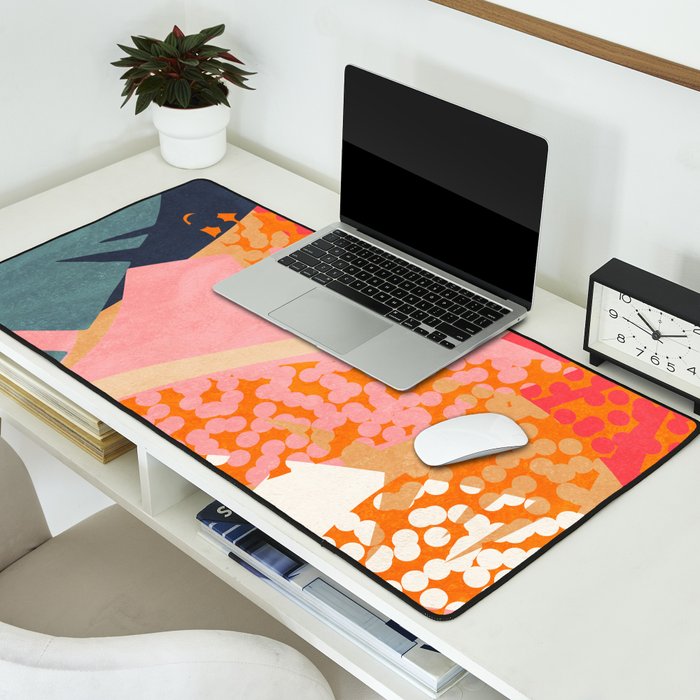 Abstract Boho Tropical Foliage 1 Desk Mat Gallery Image 2