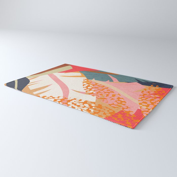 Abstract Boho Tropical Foliage 1 Rug Gallery Image 3