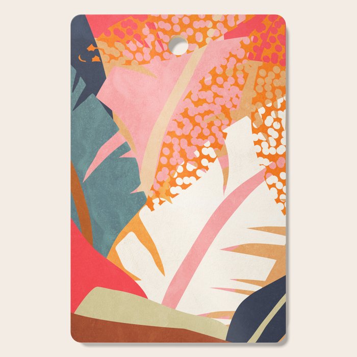 Abstract Boho Tropical Foliage 1 Cutting Board Gallery Image 1