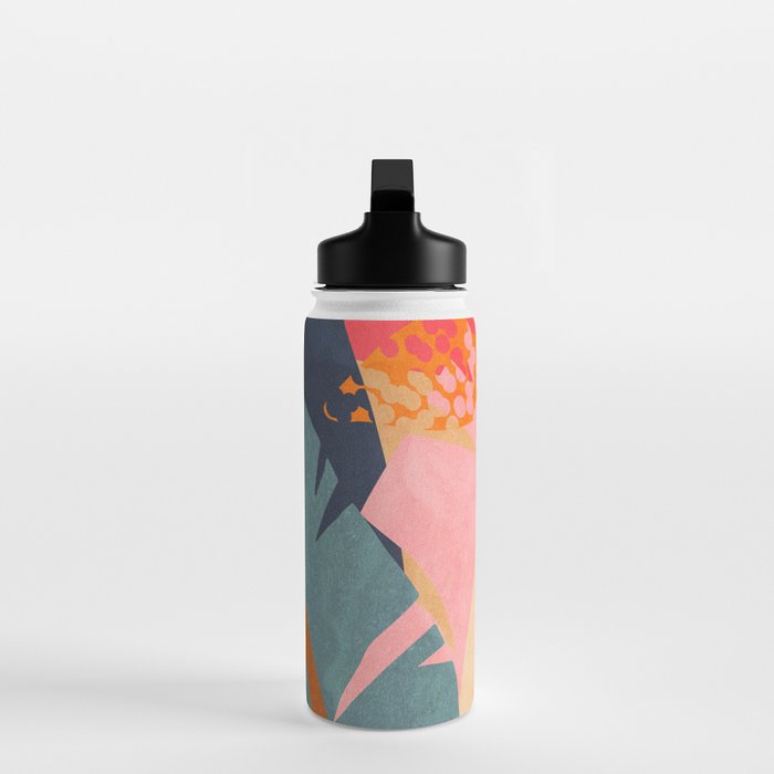 Abstract Boho Tropical Foliage 1 Water Bottle Gallery Image 3