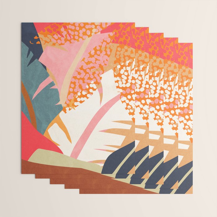 Abstract Boho Tropical Foliage 1 Wrapping Paper Gallery Image 3