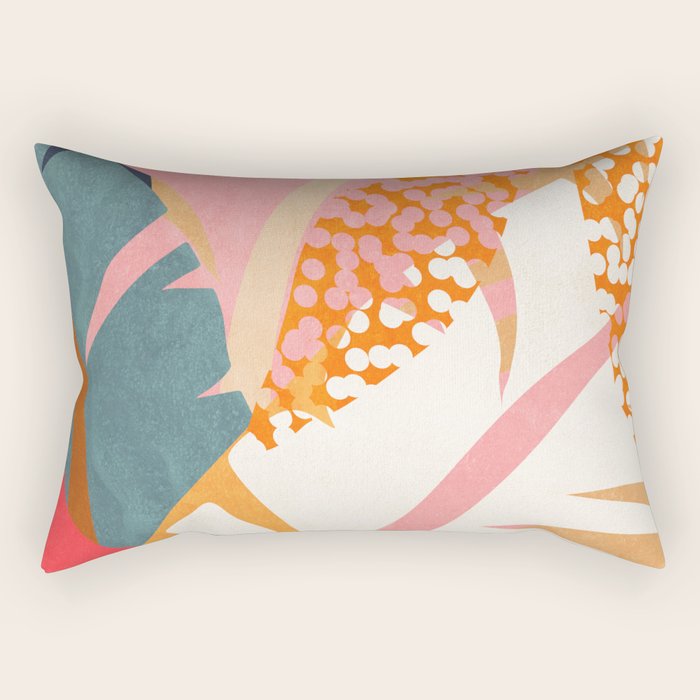 Abstract Boho Tropical Foliage 1 Rectangular Pillow Gallery Image 2