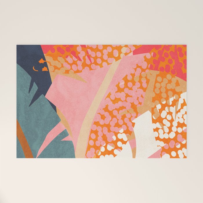 Abstract Boho Tropical Foliage 1 Welcome Mat Gallery Image 1
