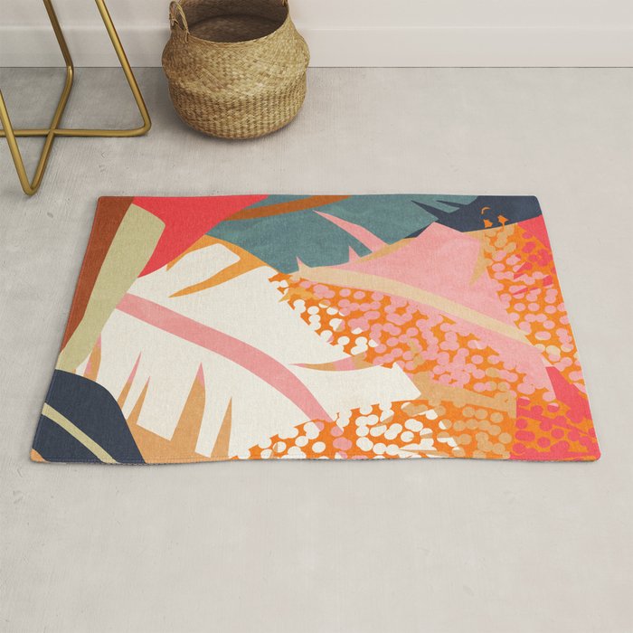 Abstract Boho Tropical Foliage 1 Rug Gallery Image 1