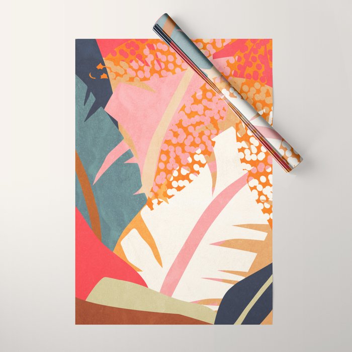 Abstract Boho Tropical Foliage 1 Wrapping Paper Gallery Image 1