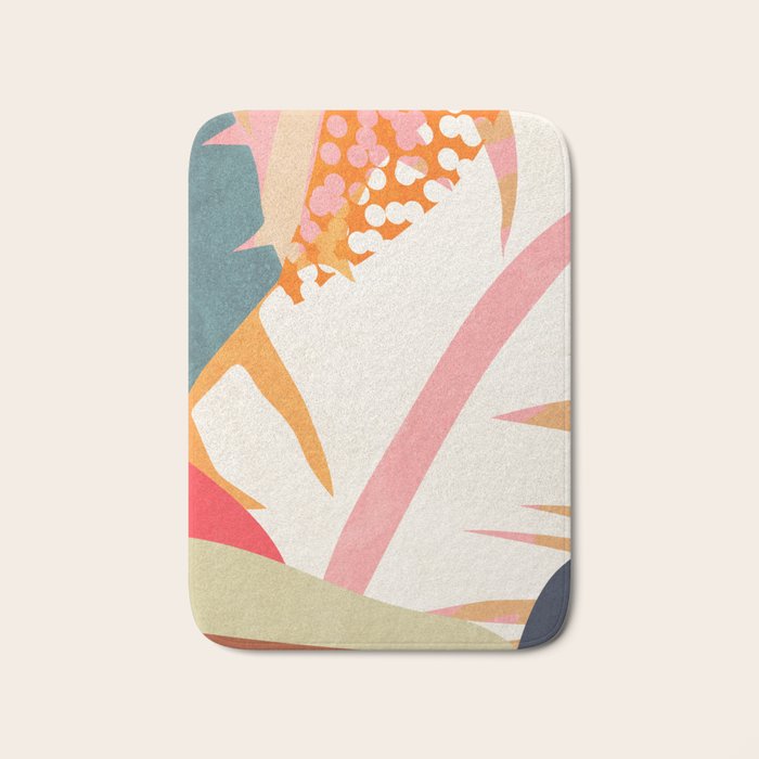 Abstract Boho Tropical Foliage 1 Bath Mat Gallery Image 1