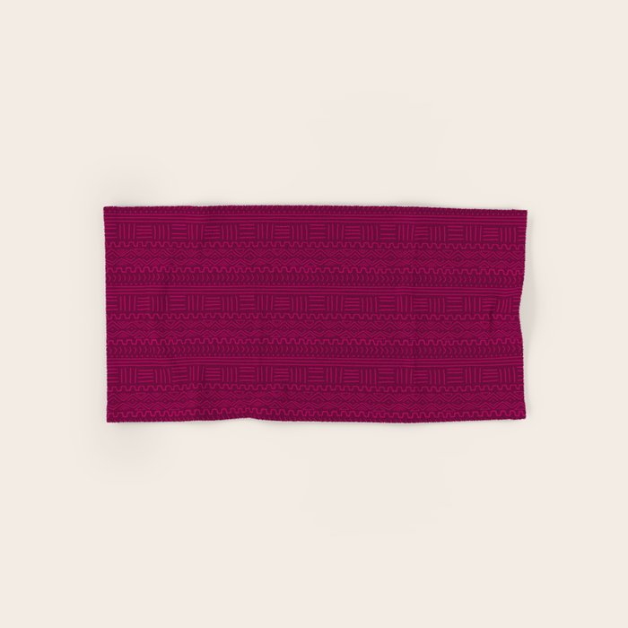 Mud Cloth in Raspberry Bath Towel Gallery Image 1