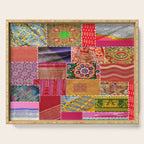 Boho Sari Patchwork Quilt Serving Tray Gallery Image 1