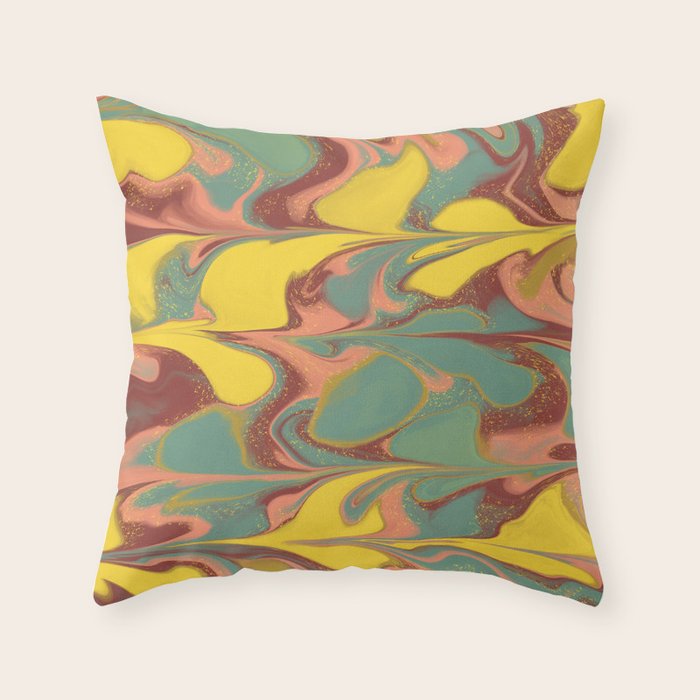 Teal Citrus Pink Getgel Throw Pillow Gallery Image 6