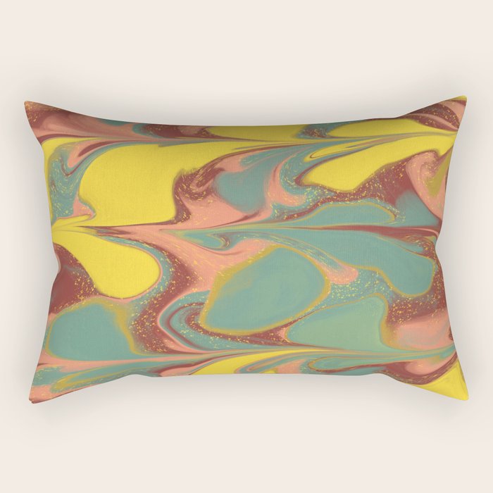 Teal Citrus Pink Getgel Rectangular Pillow Gallery Image 2