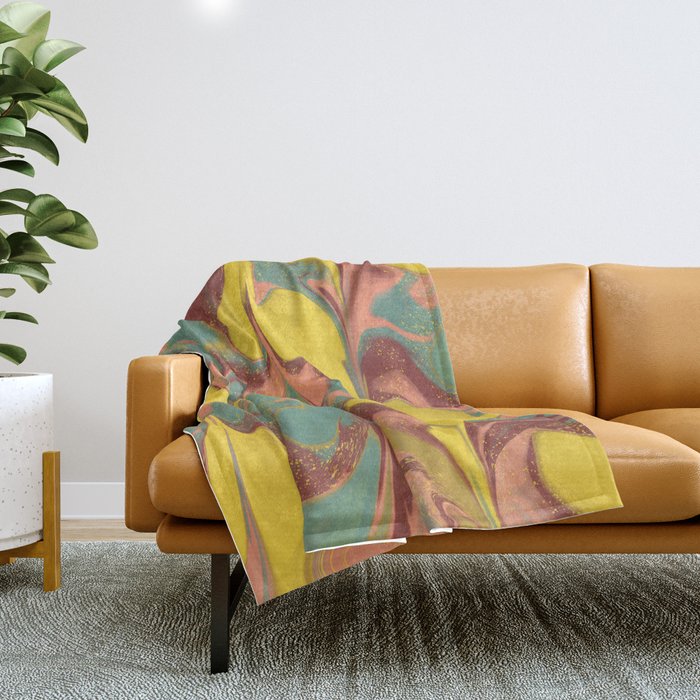 Teal Citrus Pink Getgel Throw Blanket Gallery Image 1