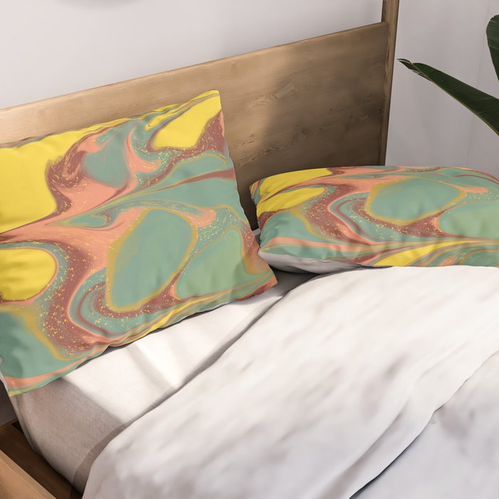 Teal Citrus Pink Getgel Pillow Sham Gallery Image 2