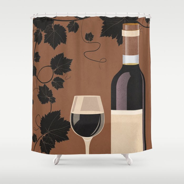 Black Wine 1 Shower Curtain Gallery Image 1