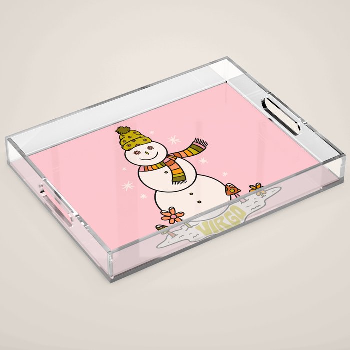 Virgo Snowman Acrylic Tray Gallery Image 1